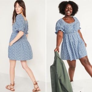 Old Navy Tiered Chambray Dress with Pockets